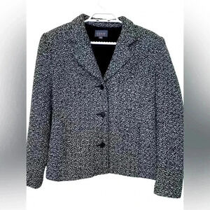 Vintage petite Essay tweed blazer, fully lined, fitted, beautifully tailored bl…